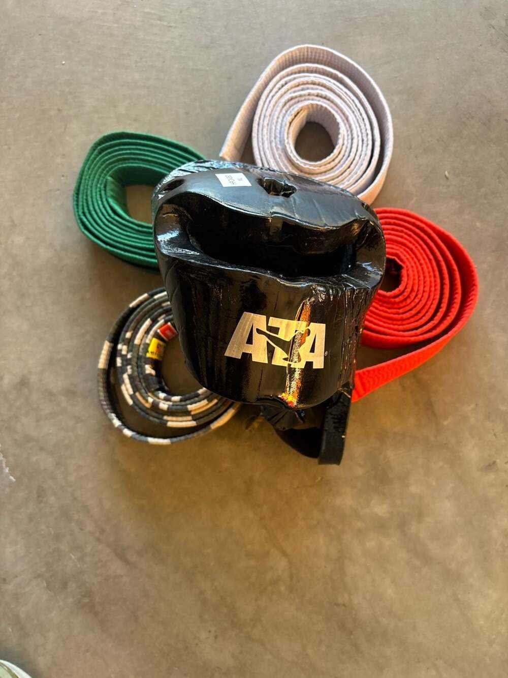 ATA Martial Arts Macho Head Gear with Training Belts Bundle